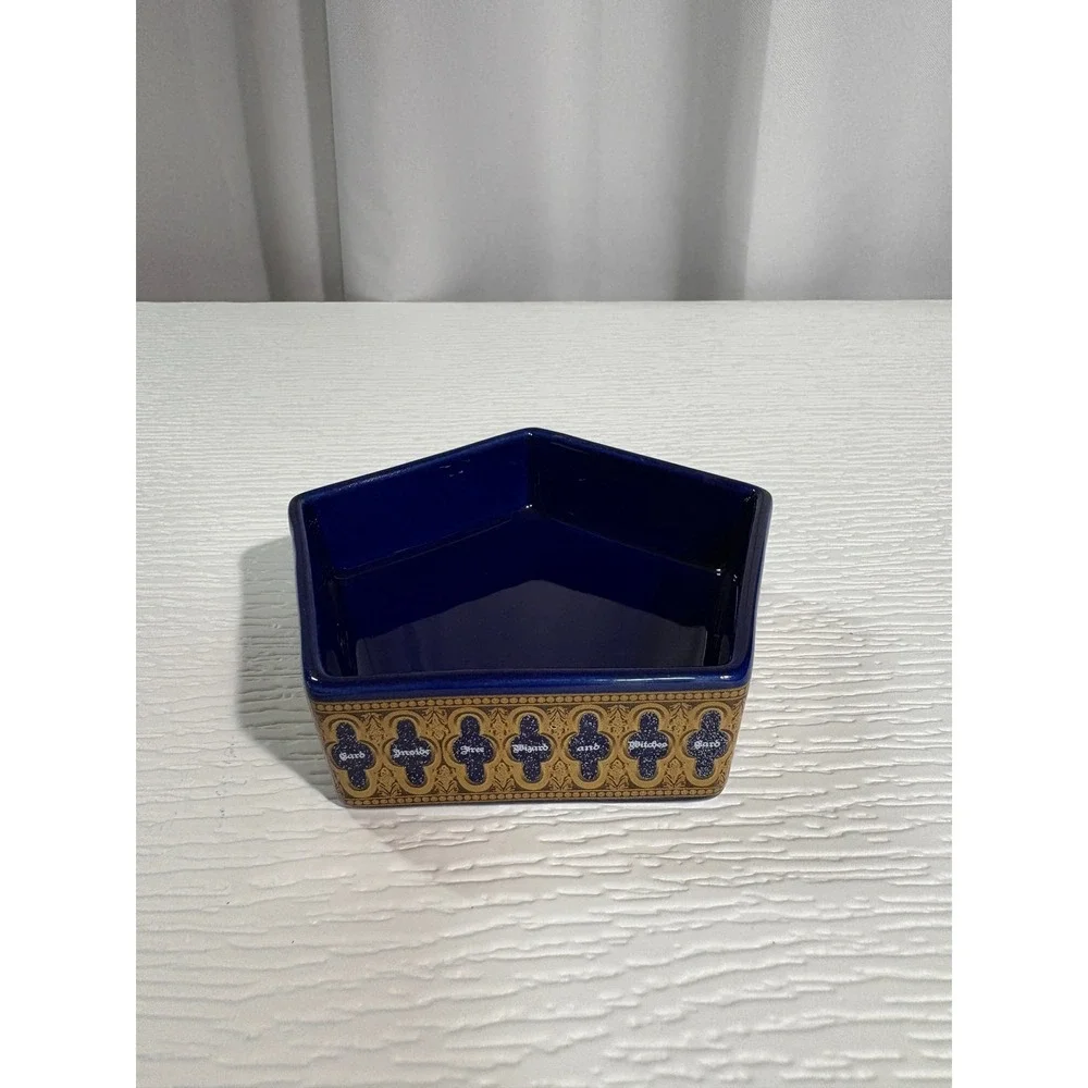 Harry Potter Universal Studios Chocolate Frog Ceramic Trinket Dish Blue Gold